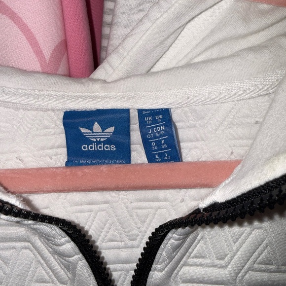 Team Adidas Women's White and Navy Sweatshirt Hoodie - Picture 6 of 8